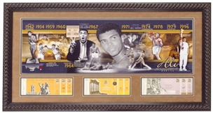 Muhammad Ali Framed Piece With 3 Tickets From 1960 Rome Olympics